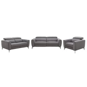 JM Furniture Lorenzo Grey Fabric 3pc Living Room Set