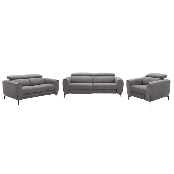 JM Furniture Lorenzo Grey Fabric 3pc Living Room Set JNM-18823-LR-S2