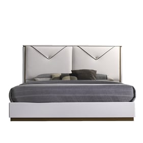 JM Furniture Lucera White Queen Bed