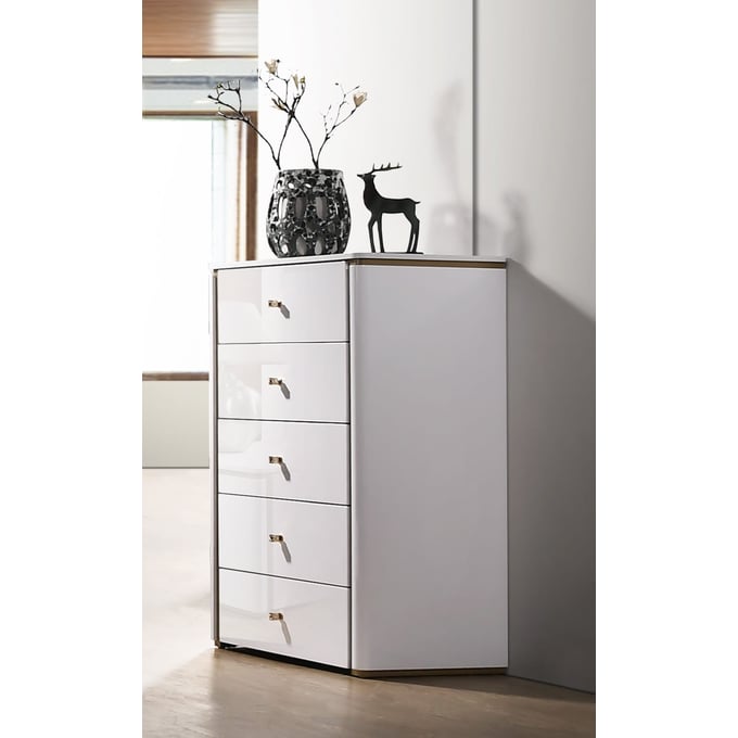 JM Furniture Lucera White Chest JNM-17995-C