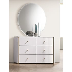 JM Furniture Lucera White Dresser and Mirror