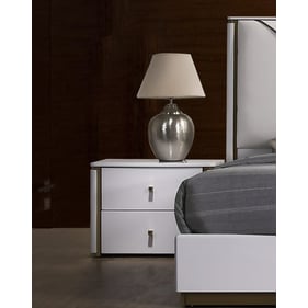 JM Furniture Lucera White Night Stand