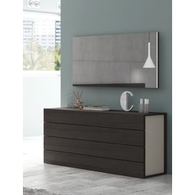 JM Furniture Maia Light Grey Wenge Dresser and Mirror