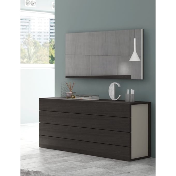 JM Furniture Maia Light Grey Wenge Dresser and Mirror JNM-17867221-DM