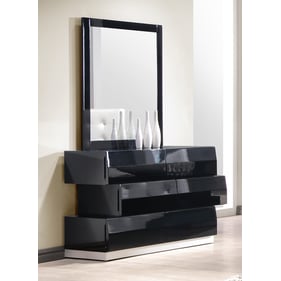 JM Furniture Milan Black Dresser and Mirror