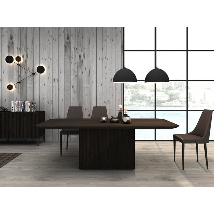 JM Furniture Moderna Wenge Taupe Grey 7pc Dining Room Set JNM-18857-DR-S1