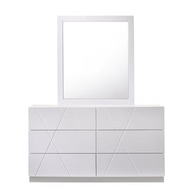 JM Furniture Naples White Dresser and Mirror