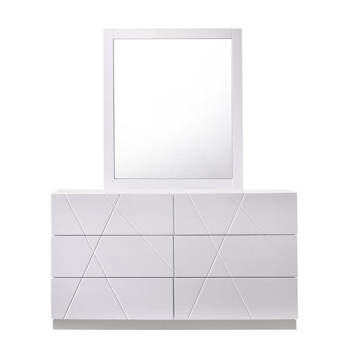 JM Furniture Naples White Dresser and Mirror JNM-17686-DM