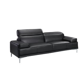 JM Furniture Nicolo Black Leather Sofa