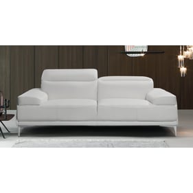 JM Furniture Nicolo White Leather Sofa