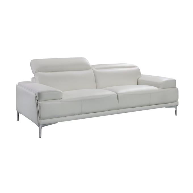 JM Furniture Nicolo White Leather Sofa JNM-18984-S