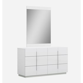 JM Furniture Oslo White Dresser and Mirror