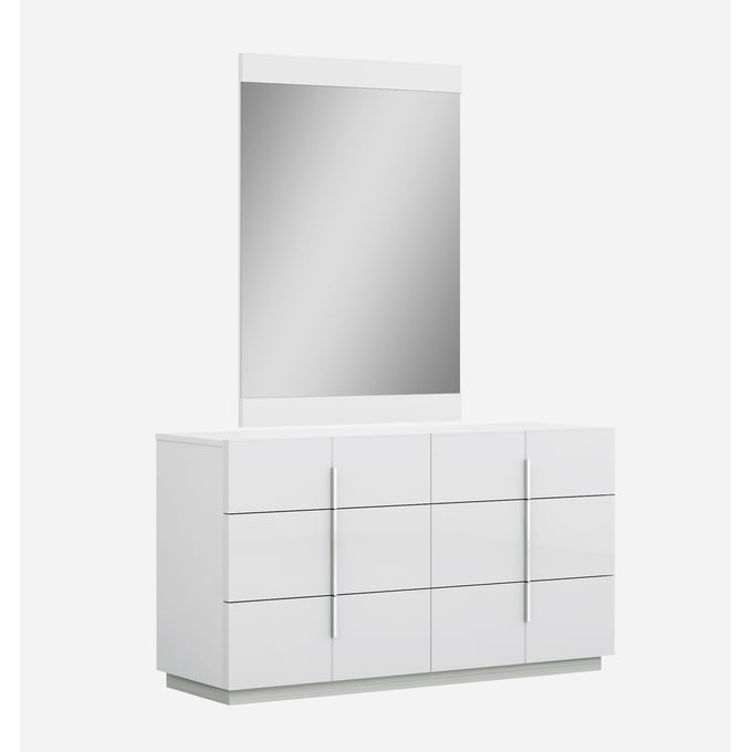 JM Furniture Oslo White Dresser and Mirror JNM-17485-DM