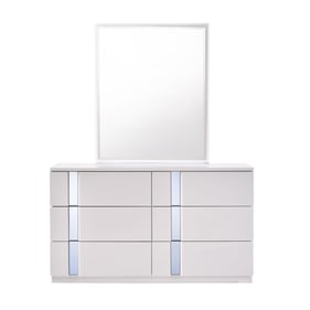 JM Furniture Palermo White Dresser and Mirror