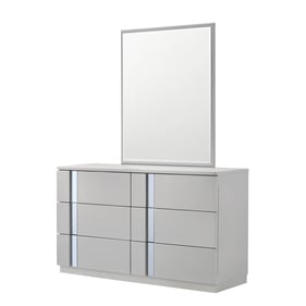 JM Furniture Palermo Grey Dresser and Mirror