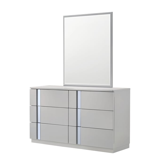 JM Furniture Palermo Grey Dresser and Mirror JNM-17714-DM