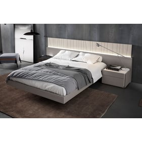 JM Furniture Porto Grey 2pc Bedroom Set with King Bed and Right Night Stand