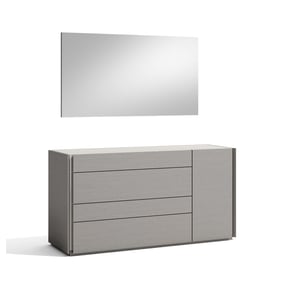 JM Furniture Porto Grey Dresser and Mirror