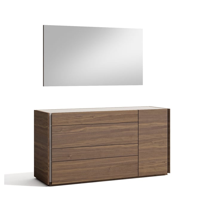 JM Furniture Porto Walnut Dresser and Mirror JNM-17866-DM