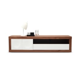 JM Furniture Prato White Walnut TV Base