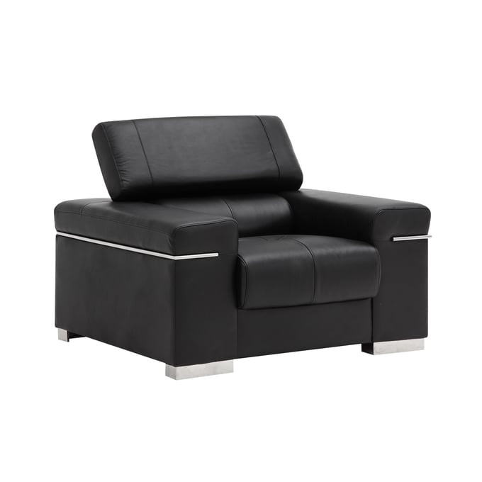 JM Furniture Soho Black Leather Chair JNM-17655111-C-BK