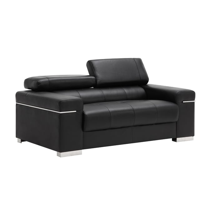 JM Furniture Soho Black Leather Loveseat JNM-17655111-L-BK