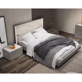 JM Furniture Sintra Grey White 4pc Bedroom Set With King Bed And Left Night...