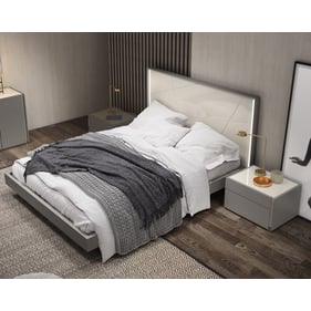 JM Furniture Sintra Grey White 2pc Bedroom Set with Queen Bed and Right Nig...