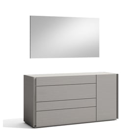 JM Furniture Sintra Grey Dresser and Mirror