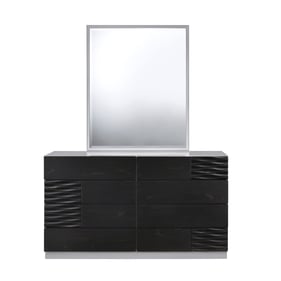 JM Furniture Tribeca Black Grey Dresser and Mirror