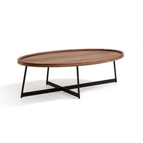 JM Furniture Uptown Walnut Black Coffee Table