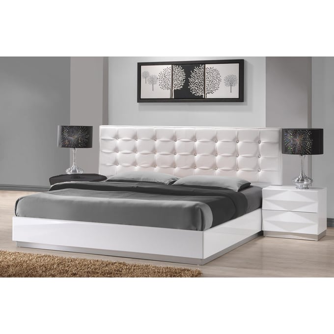 JM Furniture Verona White 4pc Bedroom Set With Full Bed JNM-17688-BR-S1-4PC