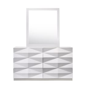 JM Furniture Verona White Dresser and Mirror