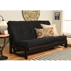 Kodiak Furniture Aspen Mocha Frame Suede Black Mattress Futon