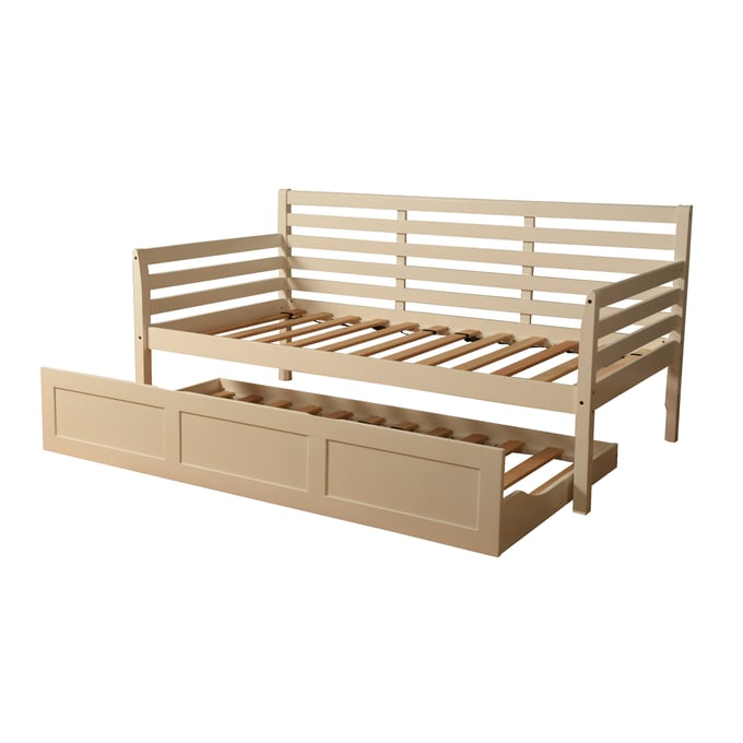 Kodiak Furniture Boho White Twin Trundle Daybed KOD-BOHODBTBWH2