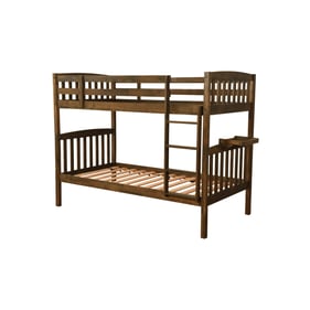 Kodiak Furniture Claire Rustic Walnut Twin Twin Bunk Bed with Tray