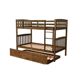 Kodiak Furniture Claire Rustic Walnut Twin Twin Trundle Bunk Bed