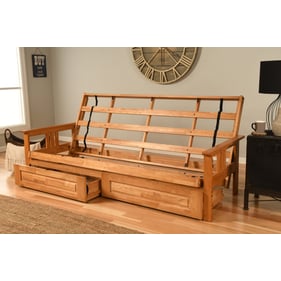 Kodiak Furniture Monterey Butternut Storage Drawers Queen Futon Frame