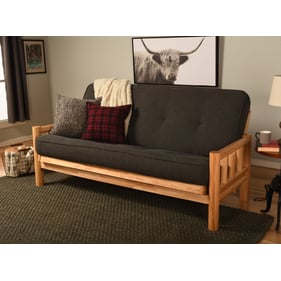 Kodiak Furniture Lodge Natural Frame Linen Charcoal Mattress Futon