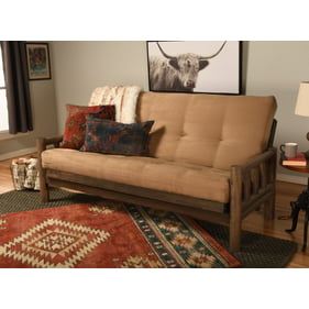 Kodiak Furniture Lodge Walnut Frame Suede Peat Mattress Futon