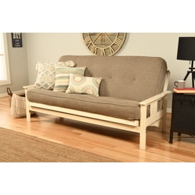 Kodiak Furniture Monterey Antique White Frame Linen Stone Mattress Futon