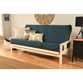 Kodiak Furniture Monterey Antique White Frame Suede Navy Mattress Futon