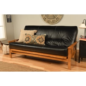 Kodiak Furniture Monterey Butternut Frame Oregon Trail Black Mattress Futon