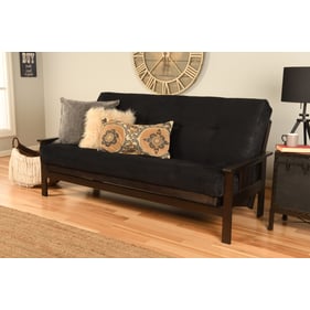 Kodiak Furniture Monterey Espresso Frame Suede Black Mattress Full Futon