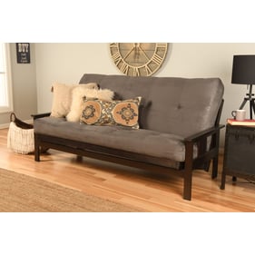 Kodiak Furniture Monterey Espresso Frame Suede Gray Mattress Full Futon