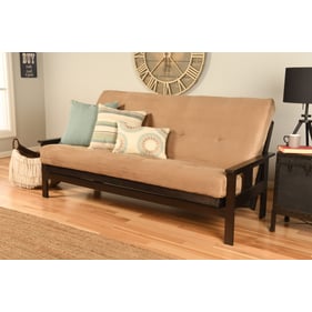 Kodiak Furniture Monterey Espresso Frame Suede Peat Mattress Full Futon