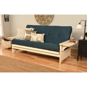 Kodiak Furniture Phoenix Antique White Frame Suede Navy Mattress Futon