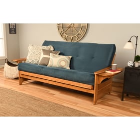 Kodiak Furniture Phoenix Butternut Frame Suede Navy Mattress Full Futon