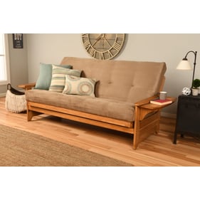 Kodiak Furniture Phoenix Butternut Frame Suede Peat Mattress Full Futon