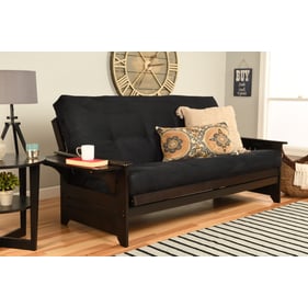 Kodiak Furniture Phoenix Espresso Frame Suede Black Mattress Full Futon